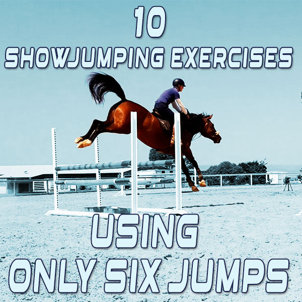 Show jumping exercises using six jumps
